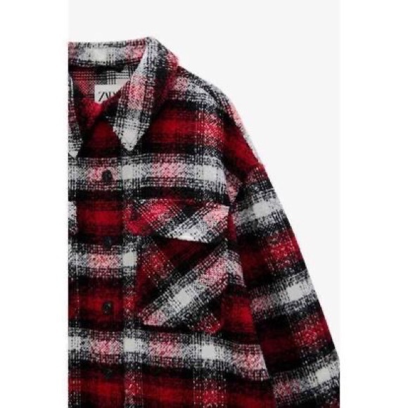 ZARA long plaid shacket s - Picture 8 of 10